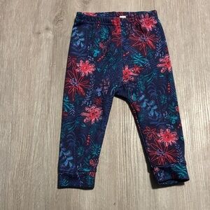 Deux par Deux Navy and Red Floral Kids Leggings